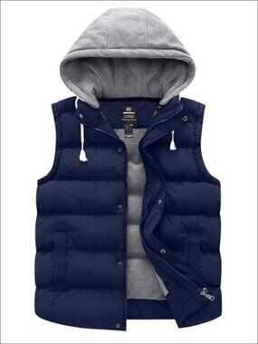 Plus Size Quilted Puffer Vest Hooded Sleeveless Winter Outerwear
